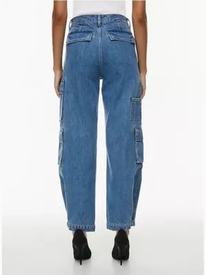 NWT Aritzia Denim Forum The 90’s Millie Hi-Rise Cargo Jeans Size 26W thumbnail 4