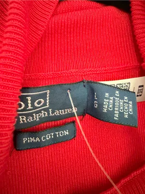Polo by Ralph Lauren Pima cotton size large women turtleneck red knit thumbnail 2