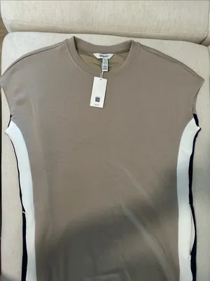 SPANX AIRESSENTIALS COLORBLOCK MINI T-SHIRT DRESS, Beige, Small, NEW NWT thumbnail 7