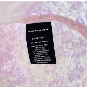 Who What Wear Women's Dress Tie Back NWT Purple Floral Print Linen Sz S thumbnail 7