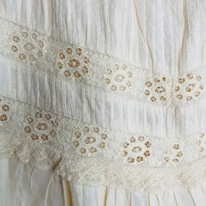 LoveShackFancy Ivory Eyelet Lace Ruffle Mini Skirt XL Cottagecore thumbnail 5