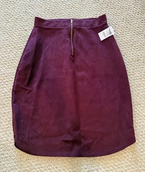Charlotte Russe Women's Plum Suede Skirt thumbnail 1