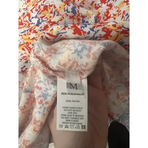 Free People Boutique Faux Wrap Midi Skirt 4th of July Patriotic Red White Blue Beachy Medium thumbnail 9