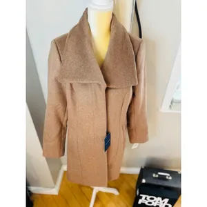 Cole Haan Signature Wide Lapel Wool Blend Coat,‎ Size 12 Camel Classic Chic NWT thumbnail 7