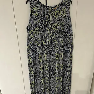 Ruby Rd. Navy and Lime Geometric Maxi Dress Blue Size 2X thumbnail 3
