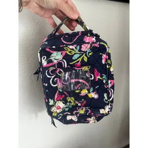 Vera Bradley Floral Quilted Lunch Bag Navy 90s Colorful Office Chic Prep School thumbnail 3
