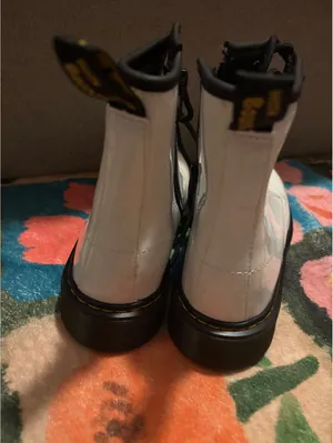 Dr. Martens White Leather Combat Boots Size 6 US / 37 EU thumbnail 4