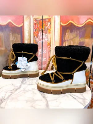 La Mondiale Zermatt Sheepskin Après-Ski Boots Black Size 36 NWT thumbnail 2