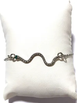 Silver tone snake bracelet thumbnail 1