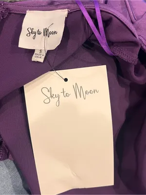🌸Nwt Sky To Moon Purple Satin Mini Dress Size Small🌸 thumbnail 7