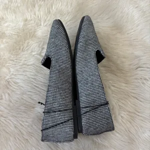 Self Esteem Black and White Houndstooth Pointed Toe Loafers thumbnail 2