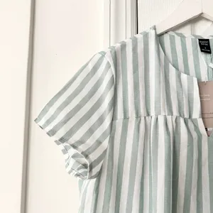 Emery Rose NWT Green White Nautical Striped Notched Collar Boxy Sundress Large thumbnail 5