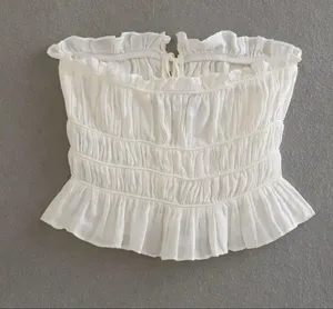Ruffled Linen Tie Front Top thumbnail 4