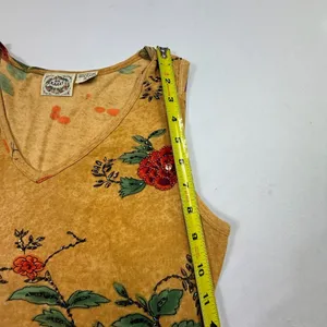 24 Karat Floral Beaded V-Neck Tank Top Size L thumbnail 7