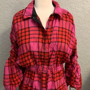 Free People New Plaid Shirt thumbnail 3