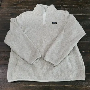 L.L.Bean Women’s XL Sweater Fleece Quarter Button Pullover Gray Cozy Outdoor thumbnail 1