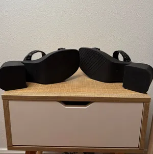 Black Platform Sandals Chunky Heel Size 8.5 thumbnail 7