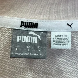 Puma Womens L Sweatshirt Peach‎ 1/2 Zip White Puma Pattern Pullover Athletic thumbnail 5