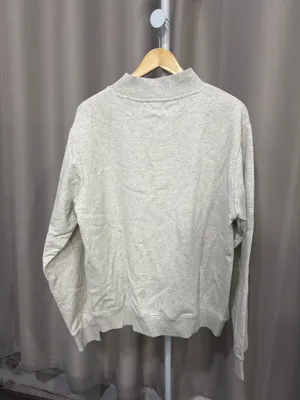 PARKE Heather Grey Mock Neck Sweatshirt Chicago Hot Dog Graphic Print L/XL thumbnail 5
