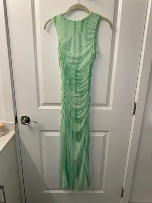 ZARA Printed Tulle Dress Midi thumbnail 3