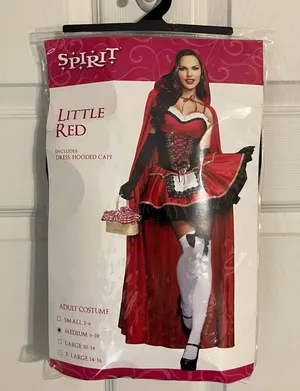 Spirit Little Red Women's Red and Black Costume Dress with Hooded Cape thumbnail 1