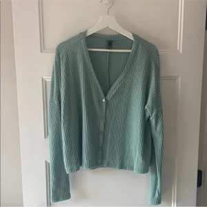 Wild Fable Size Medium Blue Waffle Knit Thermal Top. thumbnail 5