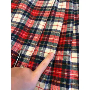 Vintage Young Pendleton Wool Wrap Kilt Skirt Red Navy Plaid Pleated Midi USA 8 thumbnail 3