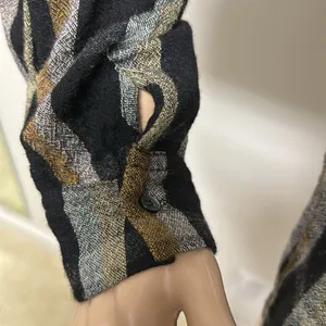 Madewell Black & Tan Toned Plaid Wool Blend Long Sleeve Top Size S thumbnail 5