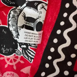 Disney Pirate Mickey Mouse Red Bandana 21"‎ Cotton Square Scarf Skull Crossbones thumbnail 4