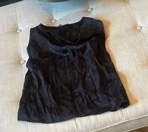 Zara Black Satin Floral Embossed Cowl Neck Blouse Size XS thumbnail 1