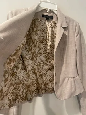 Express Design Studio Women's Sz 4 Beige Blazer Jacket thumbnail 4