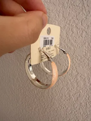HY women’s Jewelry Peach Hoop Earrings thumbnail 4