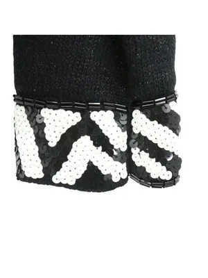 Design Options by Philip & Jane Gordon Black Zebra Sequin Cardigan Sweater L thumbnail 5