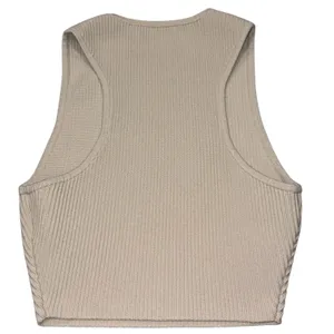Aritzia Babaton Tan Cropped Sculpt Knit Racer Ribbed Sleeveless Tank XS thumbnail 5