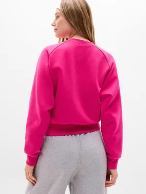 New Athleta L Easy Fleece Crew Relaxed Sweatshirt Dahlia Pink Large Regular thumbnail 3