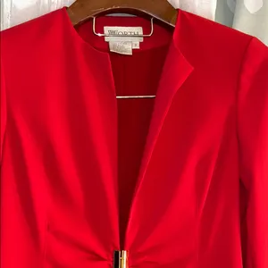 Vintage Worth Size 8 Red Women's Blazer thumbnail 2
