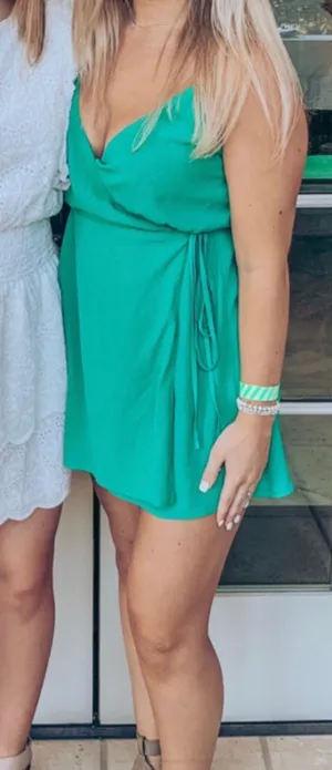 Green Wrap Dress Revolve thumbnail 1