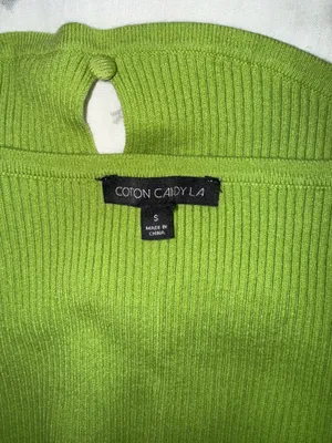 Green knit tube top thumbnail 3