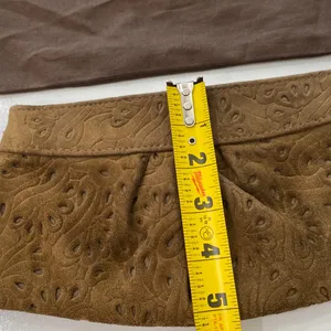 Lauren Merkin Brown Suede Leather Cutout Design Clutch w/Dustbag thumbnail 7