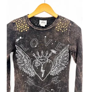 Ariat | S | T-shirt Tee Top Long Sleeve Embroidered Studs Women Western Small thumbnail 2