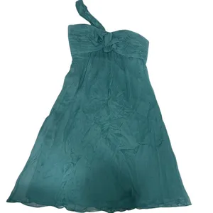 Amsale cocktail dress silk‎ chiffon formal green sexy romantic 4 one shoulder thumbnail 1