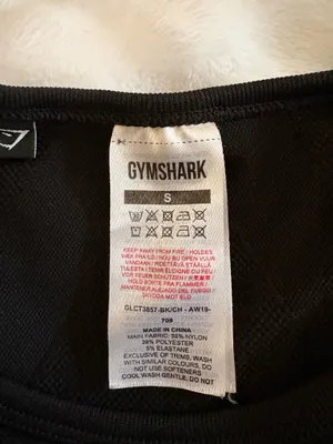 Gymshark Top Cropped Long Sleeve Black thumbnail 3