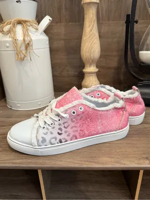 Pink Ombre Leopard Casual Sneakers Size 7 thumbnail 8