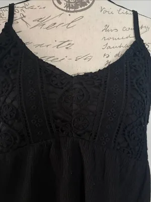 Maurices -Large- Black Crochet Bust Cami Tank thumbnail 2