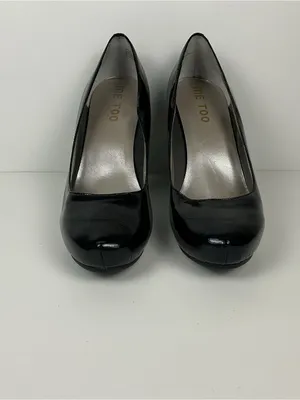 Black Patent High Heel Pumps Size 8 Dress Shoes Me Too 4 inch heel thumbnail 2