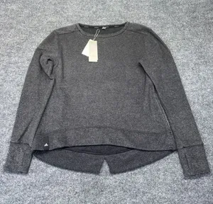 adidas Women’s Gray Heather Crewneck Fleece Pullover Sweatshirt thumbnail 1
