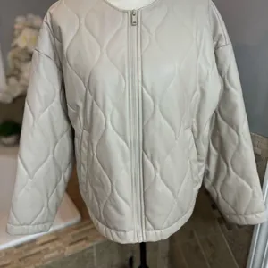 ZARA Beige Faux Jacket size S thumbnail 1