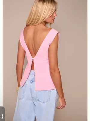 PrettyLittleThing Pastel Pink V-Back Tank Top thumbnail 2