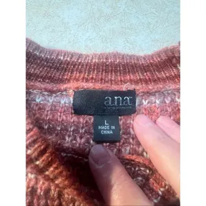 a.n.a pullover Mock Sweater Sz L Rust/White/Brown NWT thumbnail 3