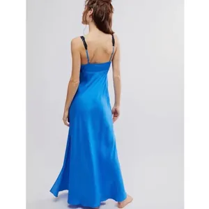 Free People Countryside Maxi Slip Campanula Combo Blue Lace Dress S thumbnail 12